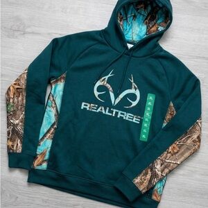 Realtree Teal Pullover Hoodie with Camo Accents